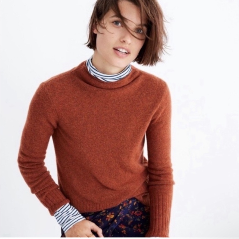 Madewell Burnt Sienna Inland Mock Neck Sweater